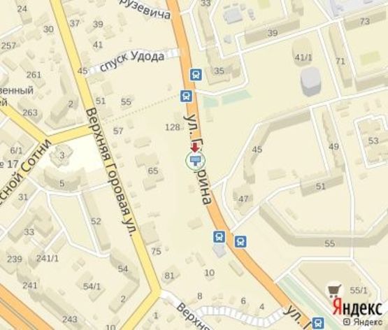 Схема рекламної площини за адресою Гагарина ул., (напротив стоянки «Абсолют»)