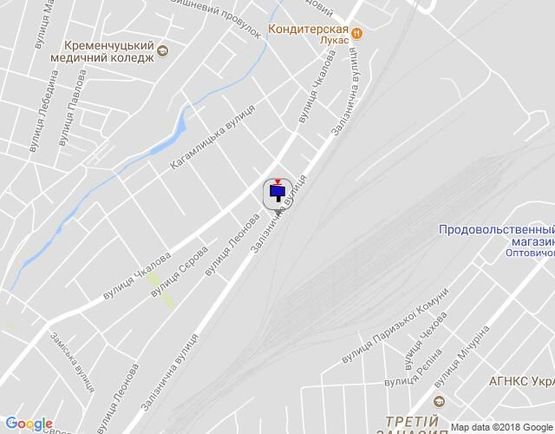 Схема рекламной плоскости по адресу ул. Железнодорожная, 49, район Кондитерской фабрики «Лукас», направлене в центр