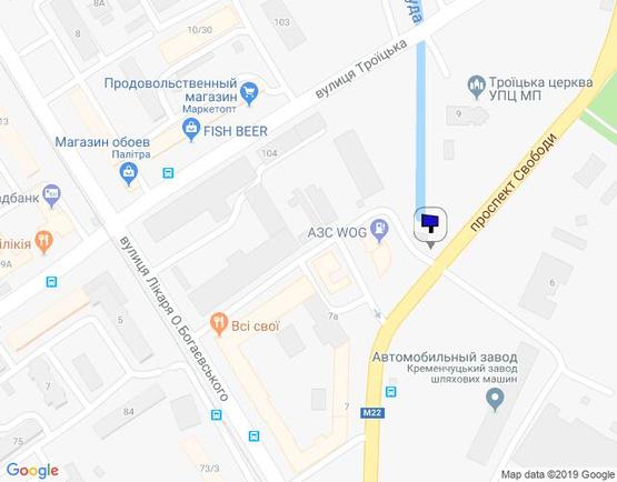 Схема рекламной плоскости по адресу просп. Свободы, 7-Б, возле АЗС «WOG» и ресторана «Хуторок»