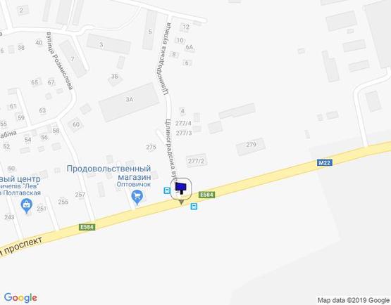 Схема рекламної площини за адресою просп. Полтавский, перекр. с ул. Целиноградской, возле Хлебзавода