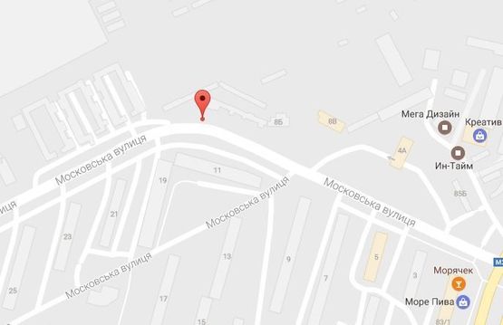 Схема рекламної площини за адресою ул. В.Пугачева (ул. Московская), 11, район гипермаркета «Маркетопт» на Московской