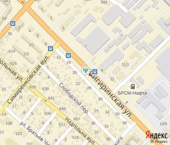 Схема рекламной плоскости по адресу Чигиринская ул., 28,  в центр (Напротив Хлебзовода и "Нова Пошта")