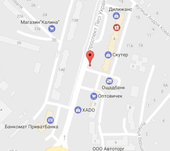 Схема рекламної площини за адресою просп. Л.Украинки (просп. 50-лет. Октября), возле дома № 4, остановка «Пивзавод»