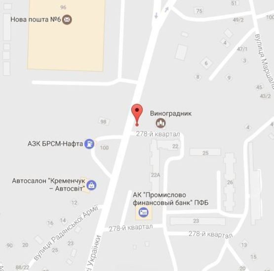 Схема рекламной плоскости по адресу просп. Л.Украинки (просп. 50-лет. Октября), 22, возле кафе «Молодёжный квартал», напротив гипермаркета «Велмарт»