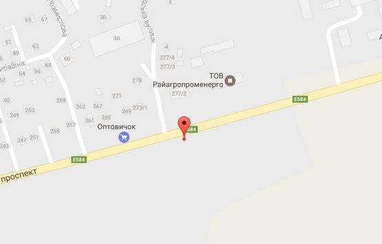 Схема рекламной плоскости по адресу просп. Полтавский, 281, р-н АЗС, Полтавское направление