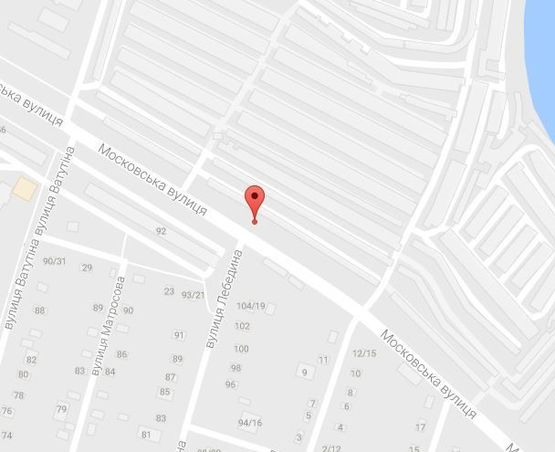 Схема рекламной плоскости по адресу ул. В.Пугачева (ул. Московская), перекрёсток с ул. Лебединой (ул. Кирова), район Оптового продуктового рынка, поворот к Строительному рынку