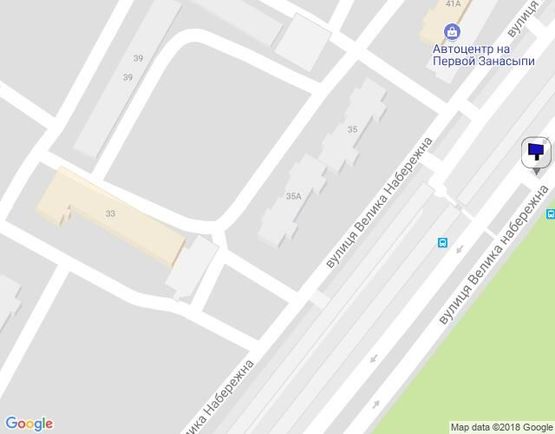 Схема рекламної площини за адресою ул. Большая Набережная (ул.50-летия СССР), 41-А, район авторынка, на разделительной полосе, направление в центр