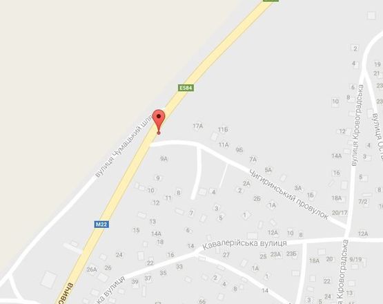 Схема рекламної площини за адресою ул. Академика Герасимовича (ул.Котлова), перекрёсток с переулком Чигиринским, район АЗС, въезд с Кировограда, Александрии, Светловодска