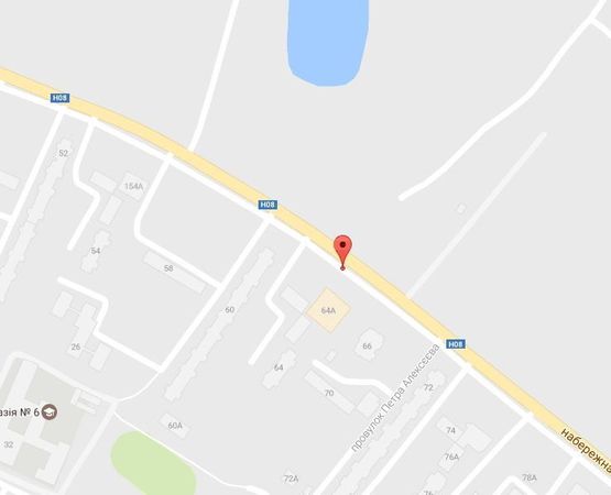 Схема рекламной плоскости по адресу набережная Лейтенанта Днепрова, возле дома № 64-а