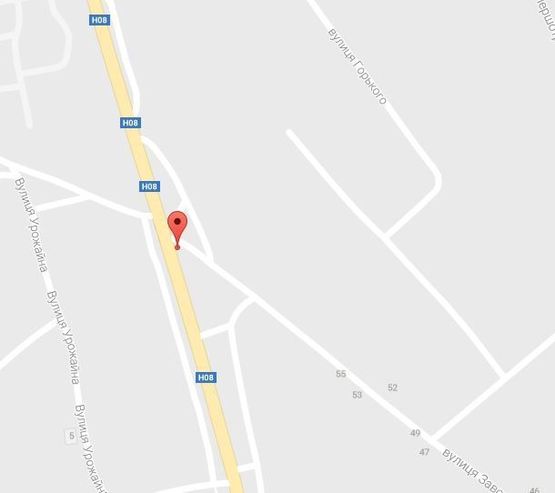 Схема рекламной плоскости по адресу ул. Киевская, 68, перекрёсток с ул. Заводской, возле магазина «ЛюиС»