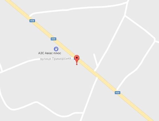 Схема рекламной плоскости по адресу ул. Киевская, 130, район АЗС, напротив ресторана «Авто-гриль «Мисливець»