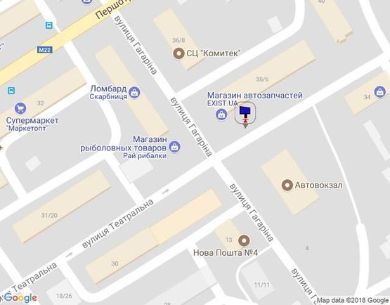 Схема рекламної площини за адресою ул. Театральная (ул.Воровского), 35/6, перекр. с ул. Гагарина, напротив автовокзала, направление в центр