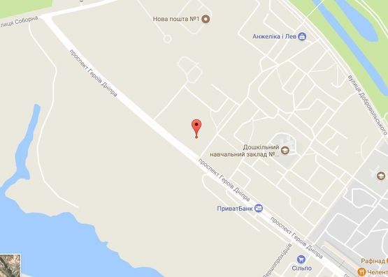 Схема рекламной плоскости по адресу проспект Героев Днепра, 78 (ул. Ленина), район Центрального рынка