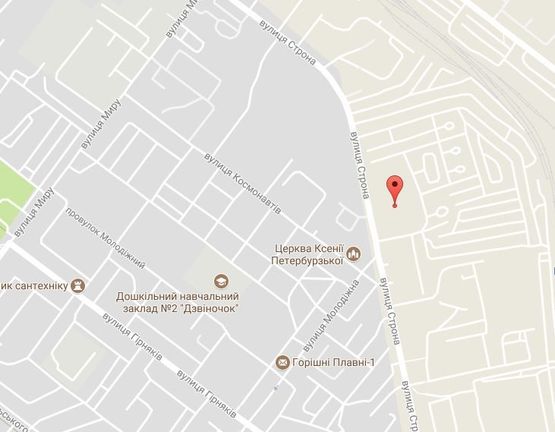 Схема рекламной плоскости по адресу ул. Строны, р-н Пожарной части