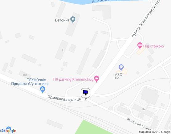 Схема рекламної площини за адресою ул. Ярмарочная, 5-А, перекр. с ул. Махорочной, район Авторынка