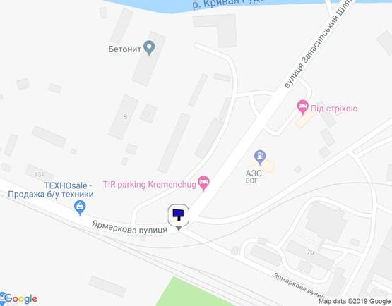 Схема рекламной плоскости по адресу ул. Ярмарочная, 5-А, перекр. с ул. Махорочной, район Авторынка