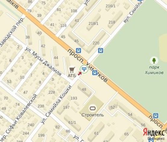 Схема рекламной плоскости по адресу Кошки ул. 195 в центр (напротив супермаркета "АТБ")