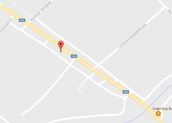 Схема рекламной плоскости по адресу ул. Большая Набережная (ул.50-летия СССР), 17, район магазинов «Оптовичок», на разделительной полосе, направление в сторону авторынка