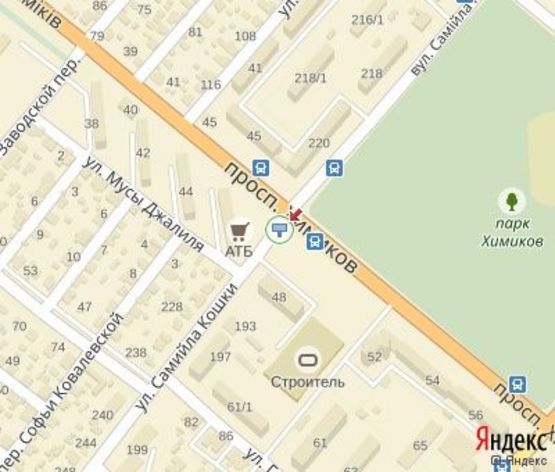 Схема рекламной плоскости по адресу Кошки ул. 195 (напротив супермаркета "АТБ")