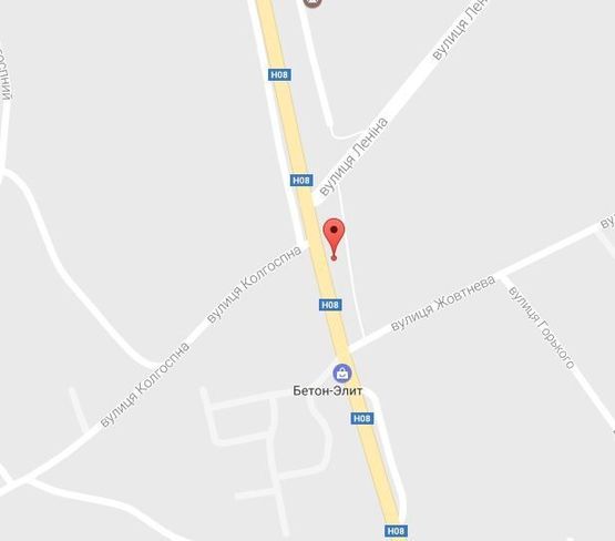 Схема рекламной плоскости по адресу ул. Киевская, перекрёсток с ул. Ленина, район супермаркета «Оптовичок»