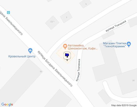 Схема рекламної площини за адресою ул. Богдана Хмельницкого, 20Б (автомойка)