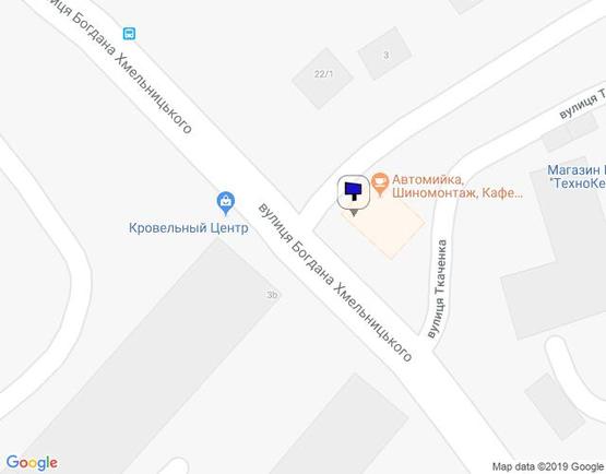Схема рекламної площини за адресою ул. Богдана Хмельницкого, 20Б (автомойка)