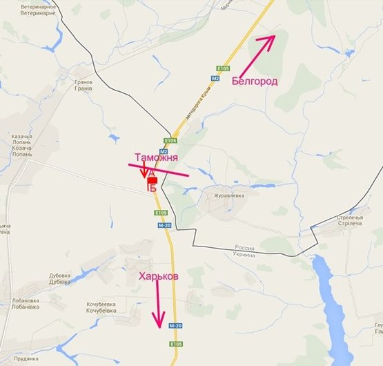 Схема рекламной плоскости по адресу Белгородская трасса поз№2, таможня 37км (в ст. Харькова)