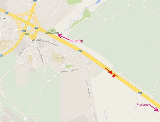 Схема рекламної площини за адресою Ростовская трасса-разделитель возле АЗС ОККО 1 (выезд из города)