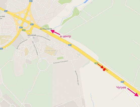 Схема рекламной плоскости по адресу Ростовская трасса-разделитель возле АЗС ОККО 2 (выезд из города)