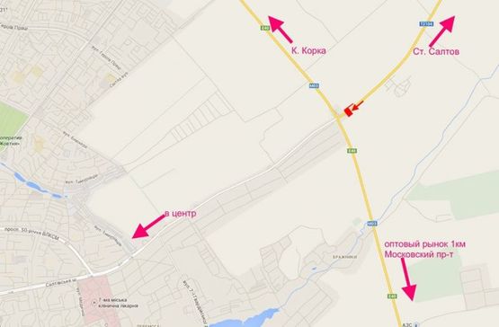 Схема рекламной плоскости по адресу Салтовское шоссе -развязка с окружной-2- въезд в город со ст. Ст. Салтова