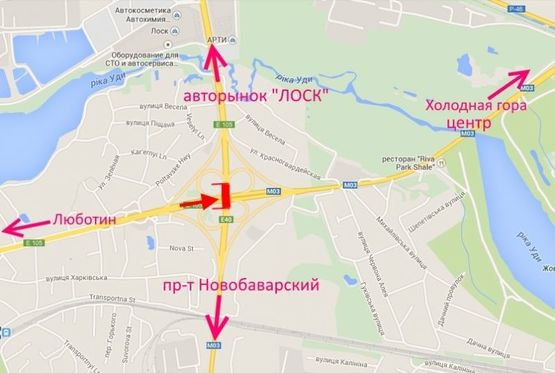 Схема рекламної площини за адресою Брандмауэр №2-Полтавский шлях - развязка с окружной-в центр