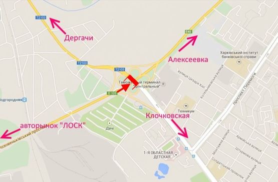 Схема рекламной плоскости по адресу Брандмауэр- Лозовеньковский пр-т-ул. Клочковская в ст. Алексеевки