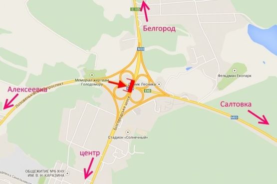 Схема рекламной плоскости по адресу Брандмауэр- Лозовеньковский пр-т-Белгородское шоссе в ст. Салтовки