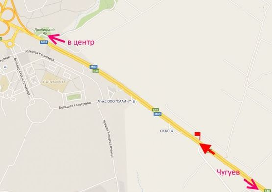 Схема рекламної площини за адресою Московский пр-т - Ростовская трасса возле АЗС ОККО 7(въезд в город)