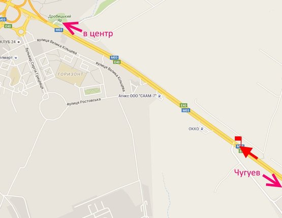 Схема рекламной плоскости по адресу Московский пр-т - Ростовская трасса возле АЗС ОККО 8(въезд в город)
