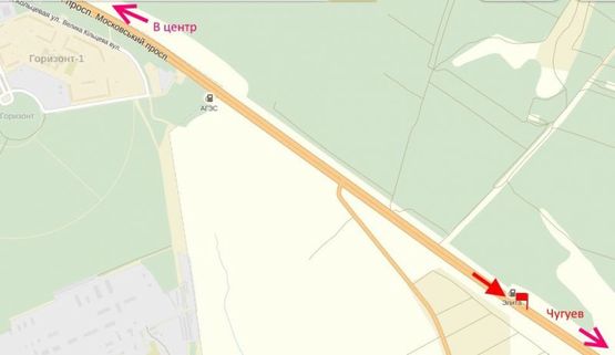 Схема рекламной плоскости по адресу Московский пр-т - Ростовская трасса - АЗС Аэлита-3-выезд из города