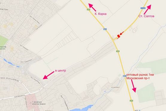 Схема рекламной плоскости по адресу Салтовское шоссе -развязка с окружной-5- въезд в город со ст. Ст. Салтова