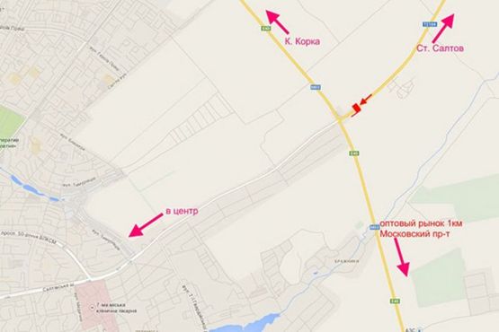 Схема рекламной плоскости по адресу Салтовское шоссе -развязка с окружной-6- въезд в город со ст. Ст. Салтова
