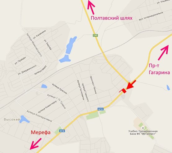 Схема рекламної площини за адресою Симферопольское шоссе-пос. Высокий-пост ГАИ-возле АЗС Б-сеть-2-выезд из города