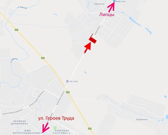 Схема рекламной плоскости по адресу ул. Леся Сердюка -окружная дорога-13- выезд из города в ст пос. Циркуны