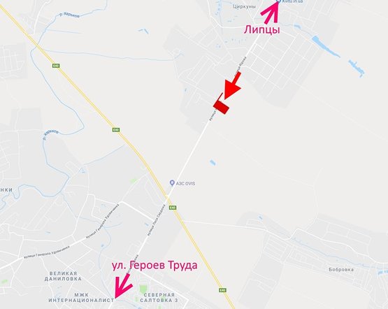 Схема рекламної площини за адресою ул. Леся Сердюка -окружная дорога-10- въезд в город со ст пос. Циркуны