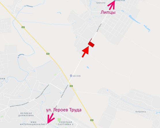 Схема рекламной плоскости по адресу ул. Леся Сердюка -окружная дорога-10- выезд из города в ст пос. Циркуны