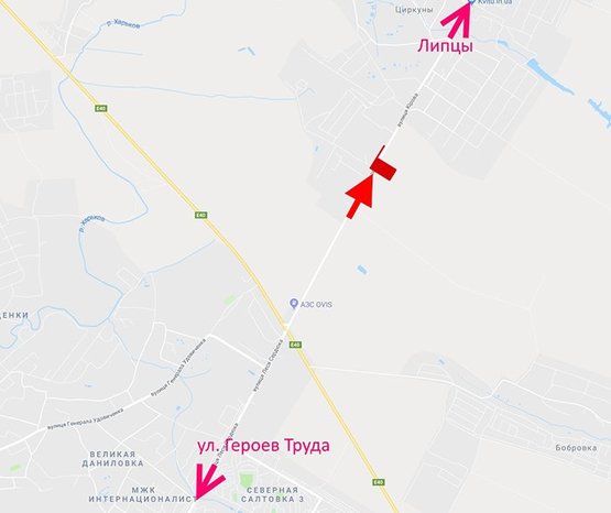 Схема рекламной плоскости по адресу ул. Леся Сердюка -окружная дорога-11- выезд из города в ст пос. Циркуны