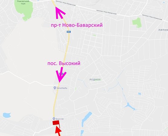 Схема рекламной плоскости по адресу Окружная дорога-пос. Ледное -возле АЗС Brent Oil-флажок №1- в ст. пр. Ново-Баварский