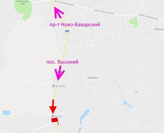 Схема рекламной плоскости по адресу Окружная дорога-пос. Ледное -возле АЗС Brent Oil-флажок №1- в ст. пос. Высокий