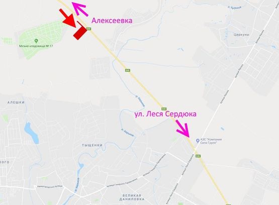 Схема рекламної площини за адресою Окружная дорога-497 км в ст. Салтовки