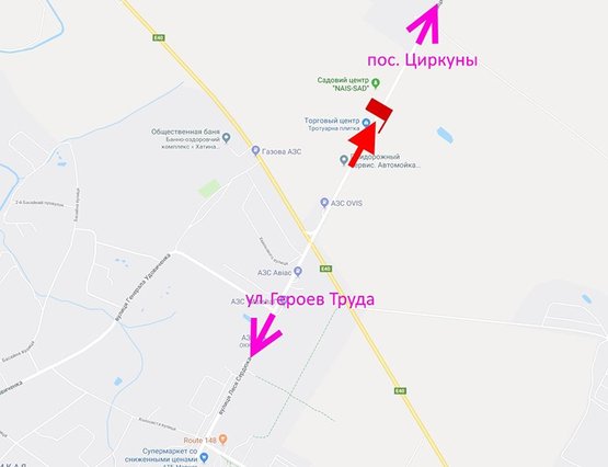 Схема рекламної площини за адресою ул. Леся Сердюка -окружная дорога-флажок №3 выезд из города в ст пос. Циркуны