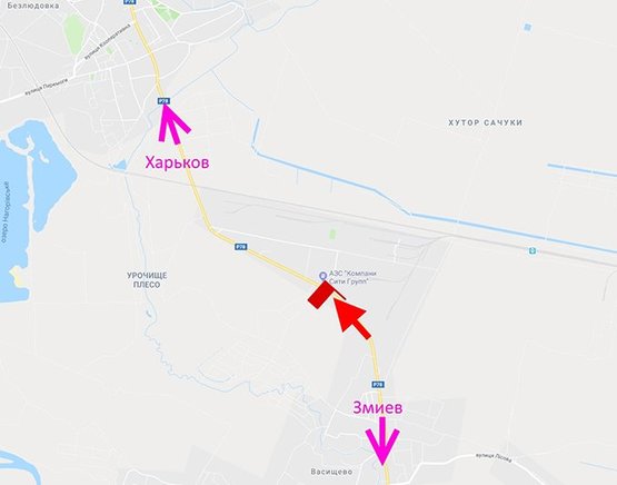 Схема рекламної площини за адресою пос. Васищево- в р-не ул Промышленная-возле АЗС Овис-(въезд в город)