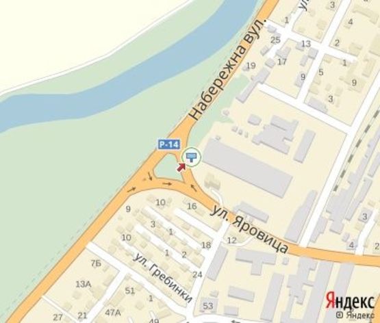 Схема рекламной плоскости по адресу Набережная ул. - Яровица ул. (АЗС "ANP")
