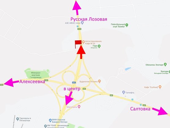 Схема рекламной плоскости по адресу Белгородское шоссе-пост Полиции-флажок №1-из центра